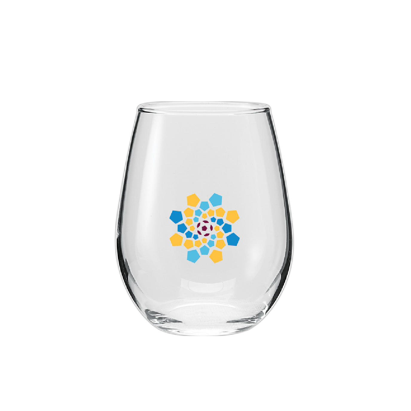 custom recycled stemless wine glass