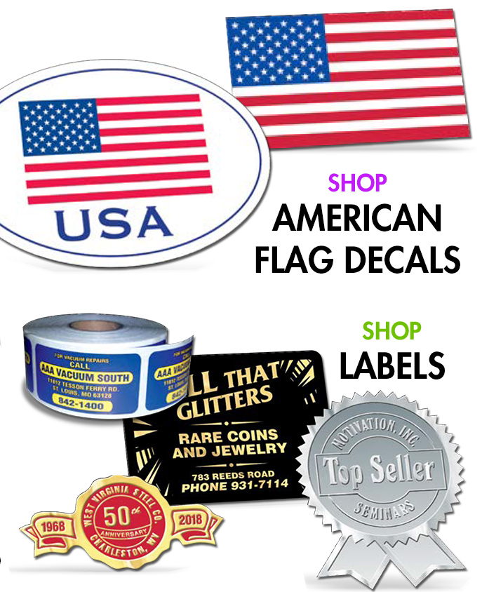 American Flag Decals & Labels