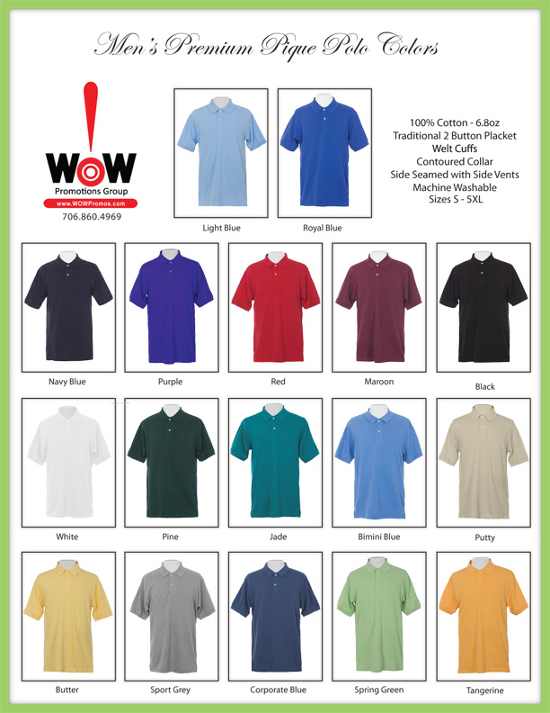 Spring_2013_Mens_Polo_Colors - WOW Promotions Group - Marketing ...