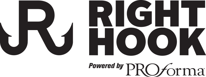 Right Hook Branded Merchandise Powered By Proforma's Logo