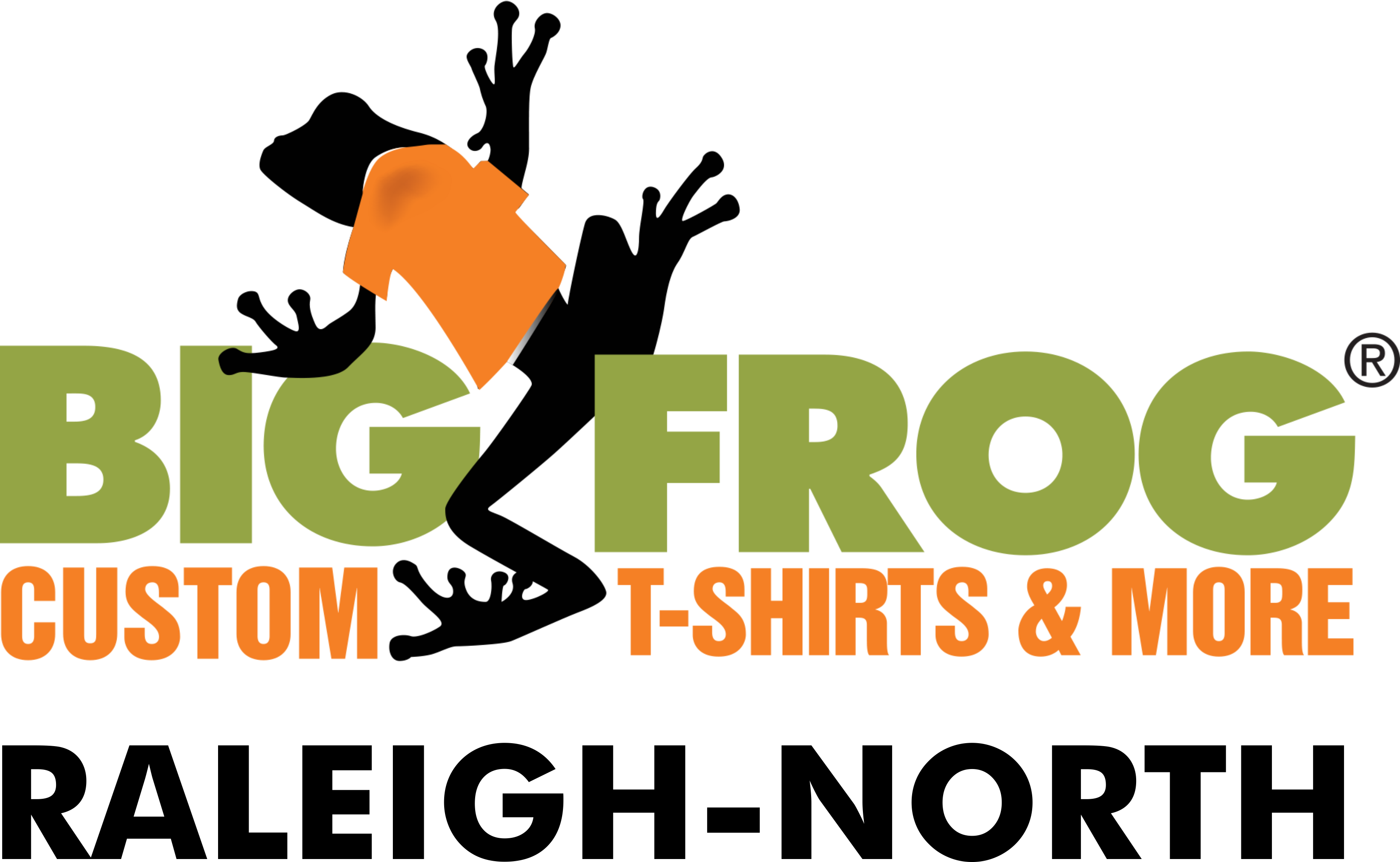 Big Frog Custom T-Shirts of Raleigh's Logo