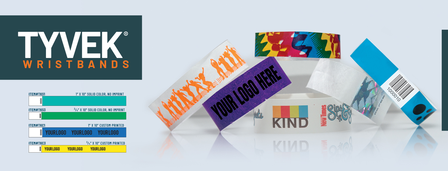 Tyvek Wristbands Custom and Stock