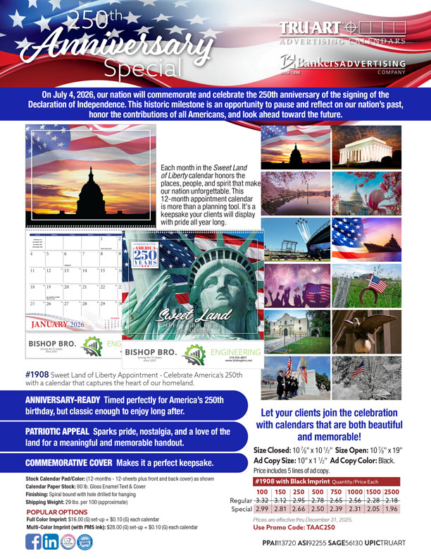 BAC 250th Exclusive Calendar Special