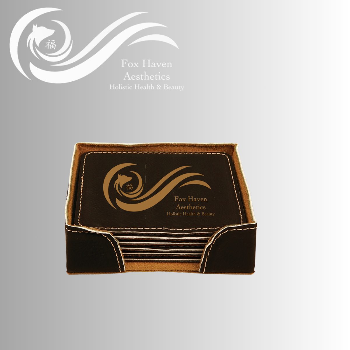 Square Leatherette Coaster Set - Square Leatherette Coaster Set - Image 0 of 12