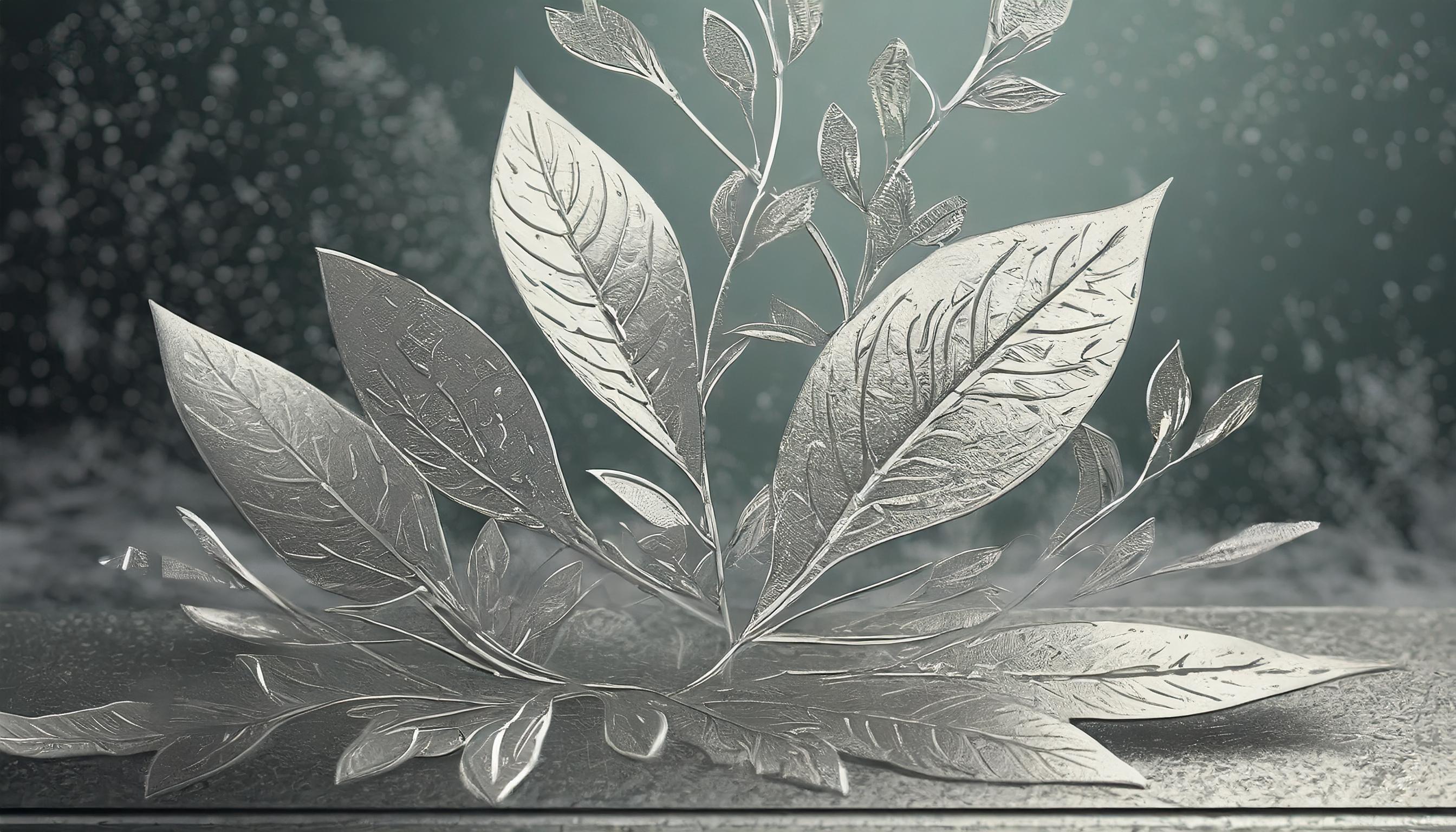 Silver leaf with print decoration methods highlighted