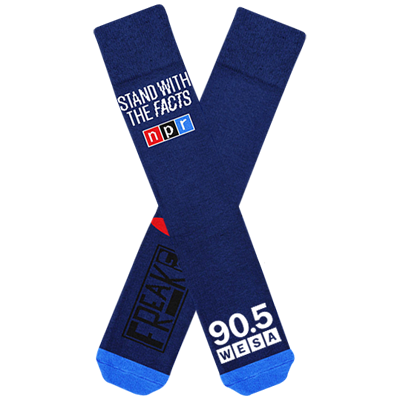 NPR Stand with the Facts Knit in Custom Crew Socks - NPR Stand with the Facts Knit in Custom Crew Socks - Image 0 of 0