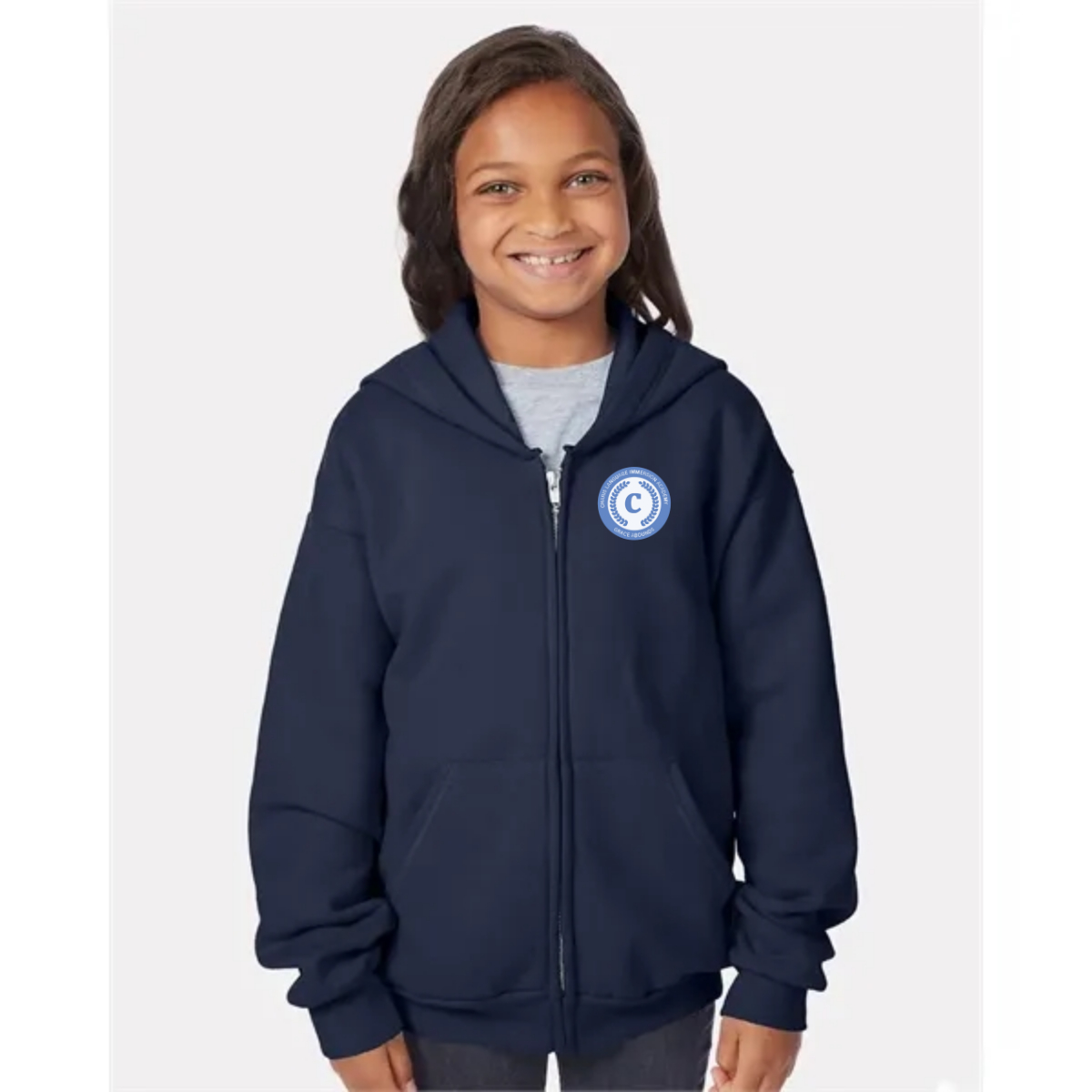 Hanes Youth EcoSmart® Full-Zip Hooded Sweatshirt - Hanes Youth EcoSmart® Full-Zip Hooded Sweatshirt - Image 0 of 0