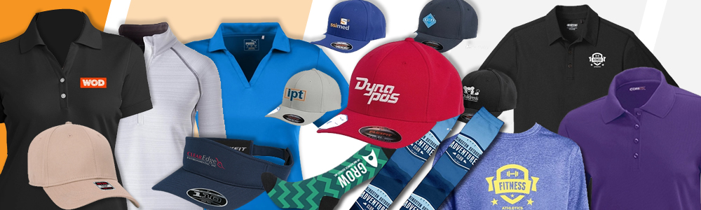 Picture showing a lot of custom promotional products