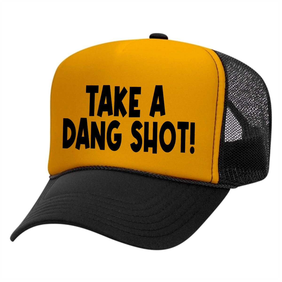 "Take a shot" embroidery Foam Trucker Hat - "Take a shot" embroidery Foam Trucker Hat - Image 1 of 3