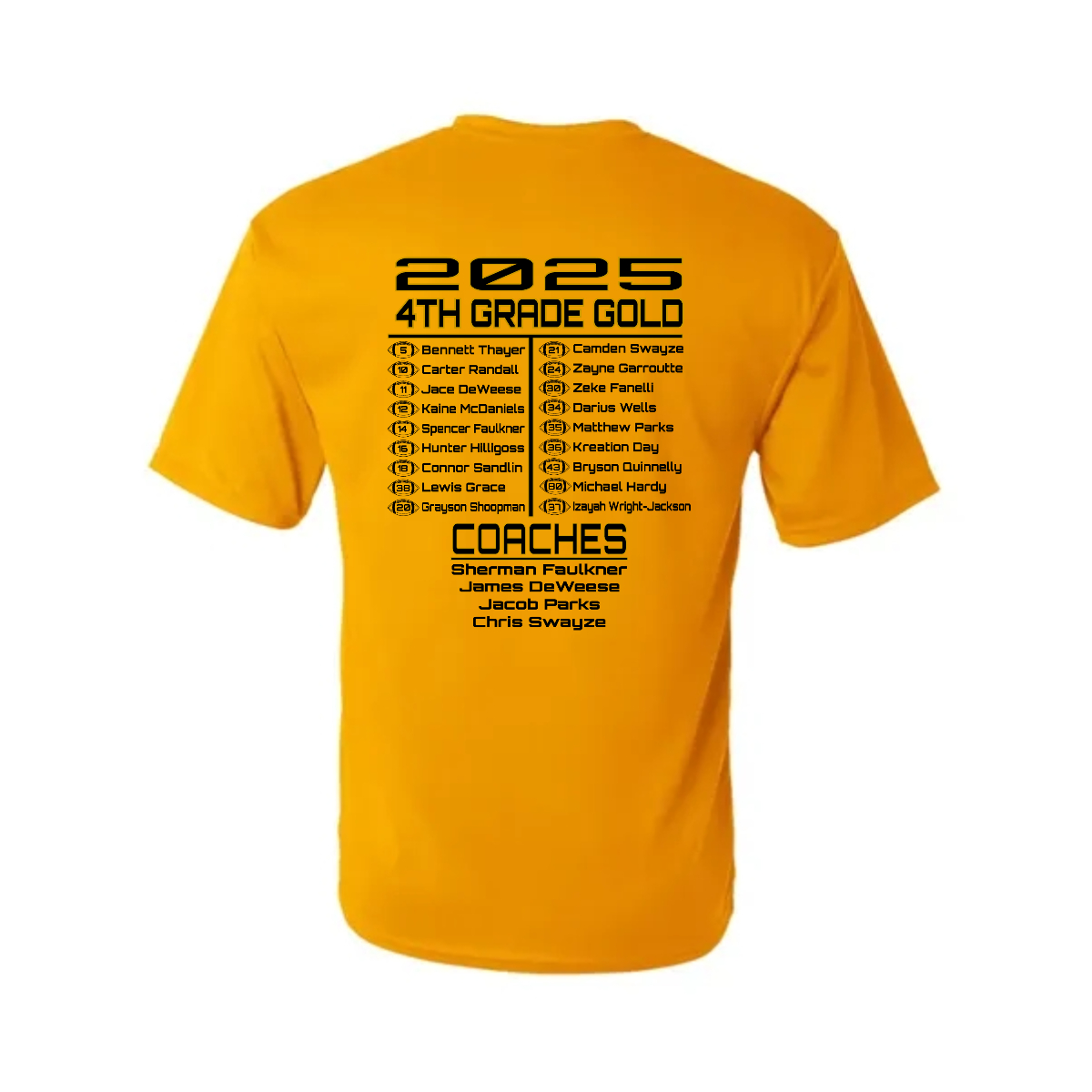 SSFB 4th Gold Adult Roster Shirt - SSFB 4th Gold Adult Roster Shirt - Image 3 of 3