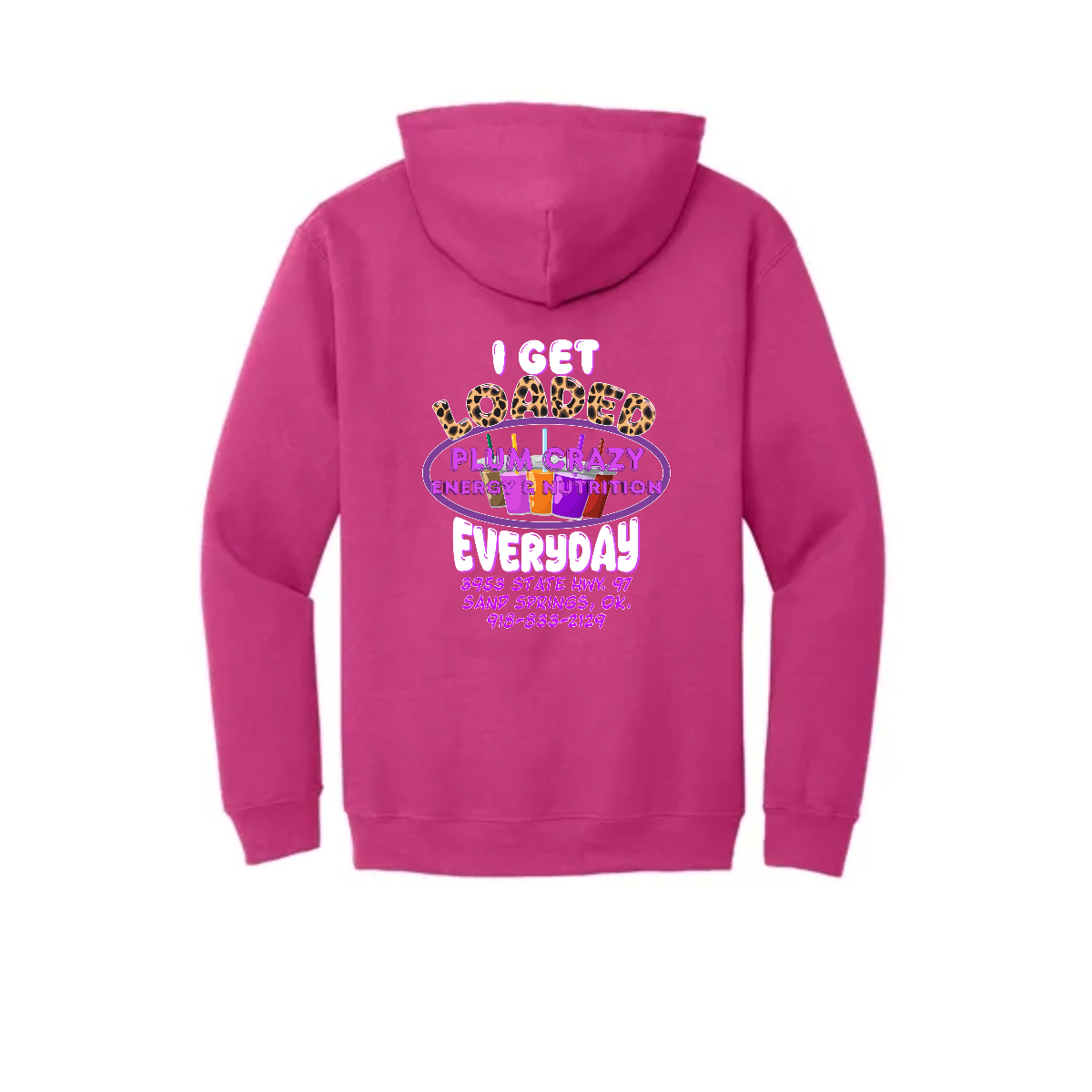 Adult Plum Crazy Hooded Sweatshirt. - Adult Plum Crazy Hooded Sweatshirt. - Image 2 of 6