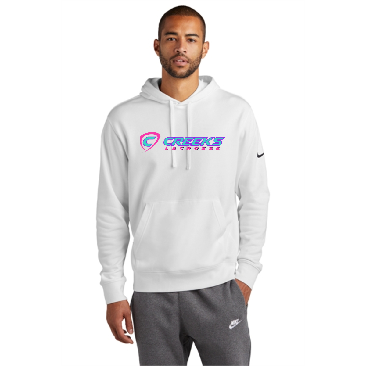 Creeks Nike Club Fleece Sleeve Swoosh Pullover Hoodie - Creeks Nike Club Fleece Sleeve Swoosh Pullover Hoodie - Image 1 of 2
