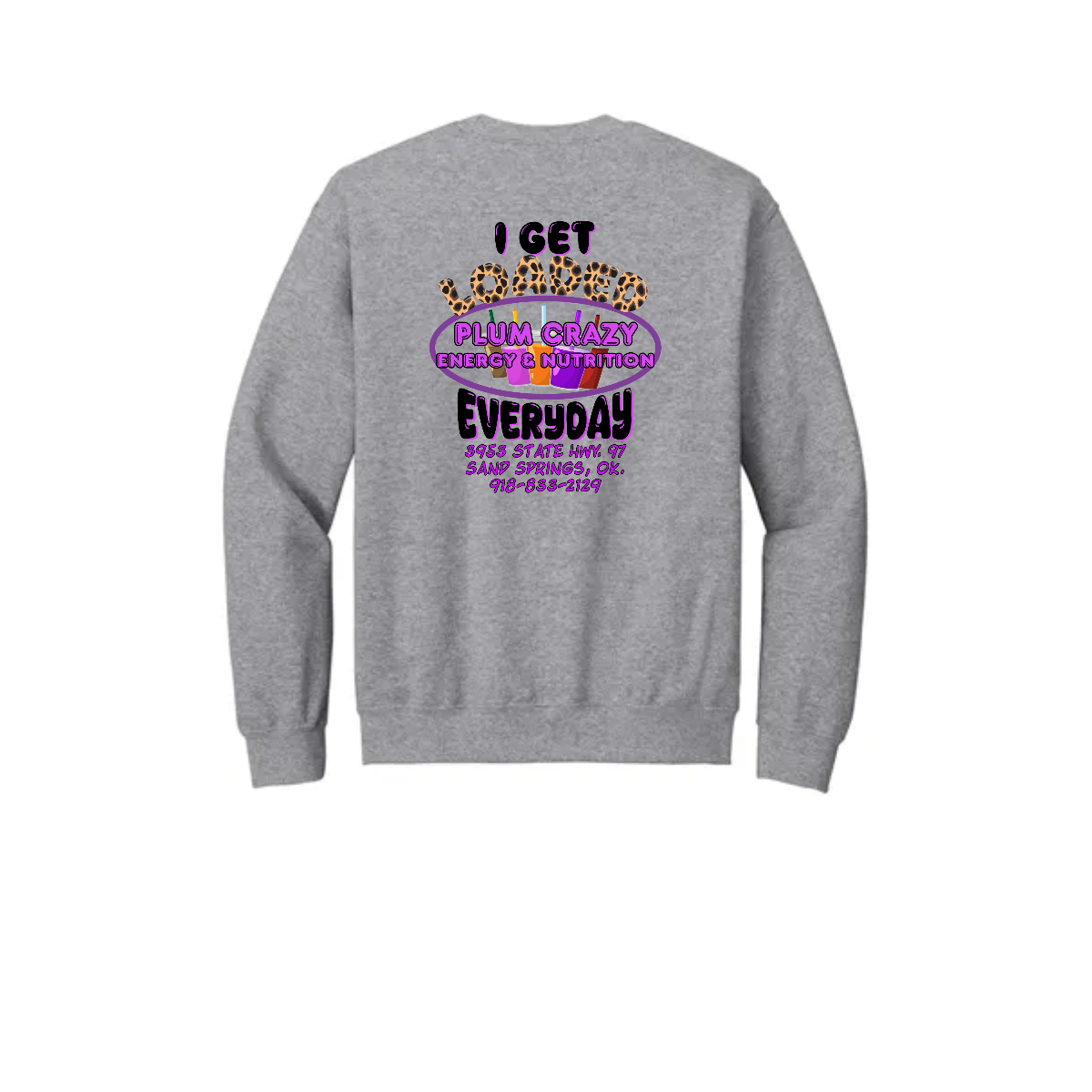 Adult Plum Crazy Crewneck Sweatshirt. - Adult Plum Crazy Crewneck Sweatshirt. - Image 2 of 5