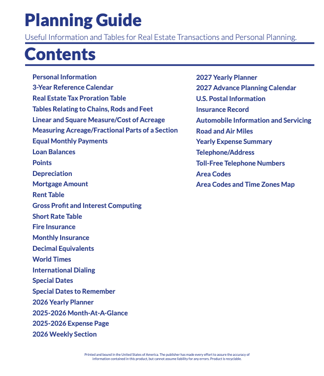 8 1/2" x 10" Weekly Real Estate Planner - 8 1/2" x 10" Weekly Real Estate Planner - Image 1 of 3