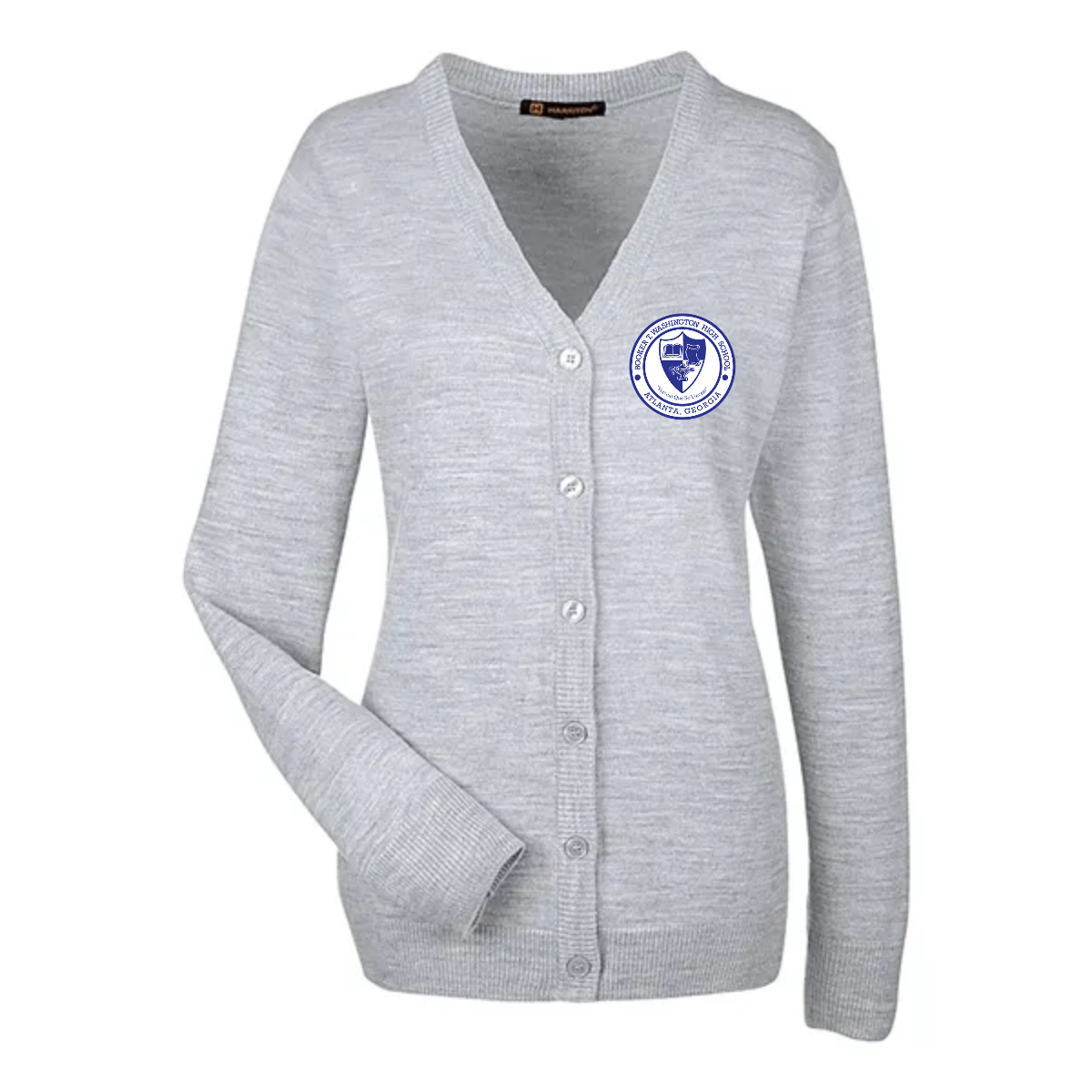 Harriton Women's Pilbloc V-Neck Button Cardigan Sweater - Harriton Women's Pilbloc V-Neck Button Cardigan Sweater - Image 0 of 2