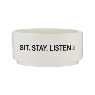 Sit. Stay. Listen. NPR Ceramic Pet Bowl - Sit. Stay. Listen. NPR Ceramic Pet Bowl - Image 0 of 0
