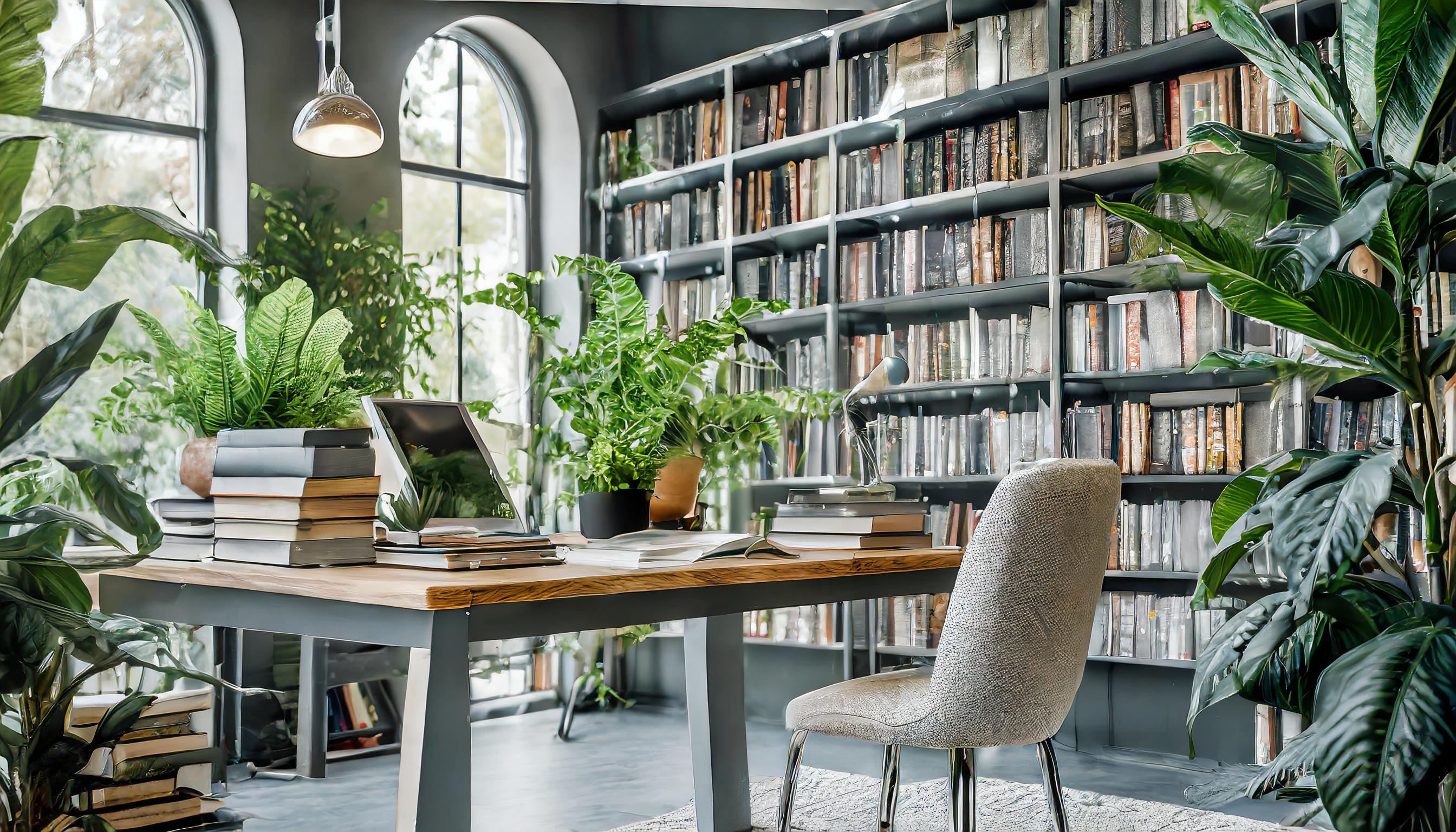 Sustainable Office setting in a library