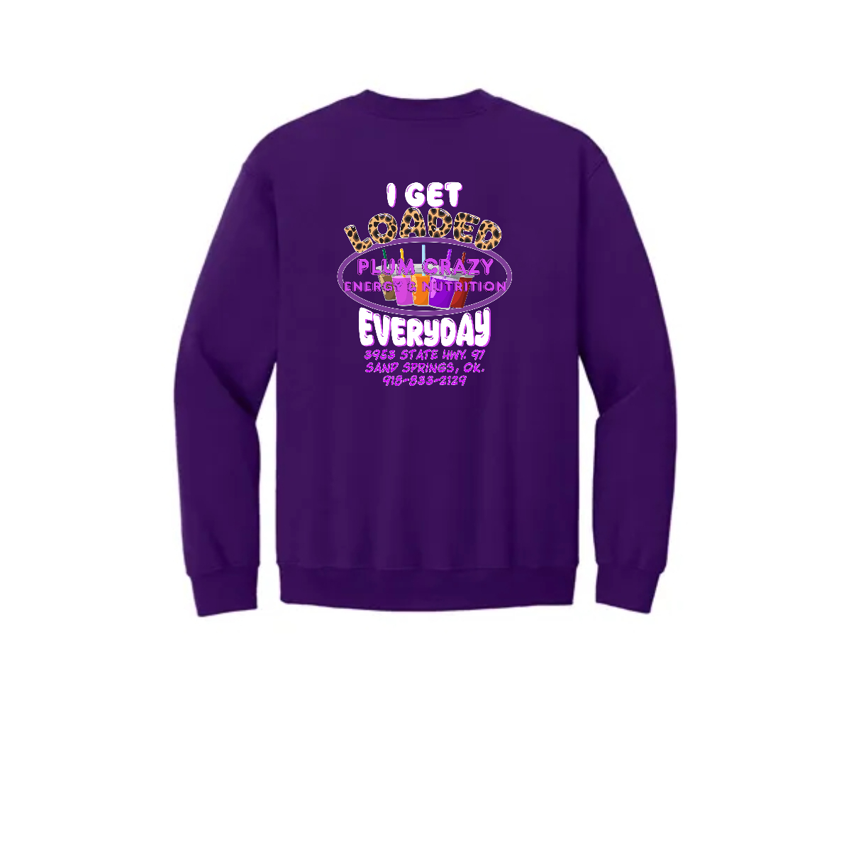 Adult Plum Crazy Crewneck Sweatshirt. - Adult Plum Crazy Crewneck Sweatshirt. - Image 4 of 5