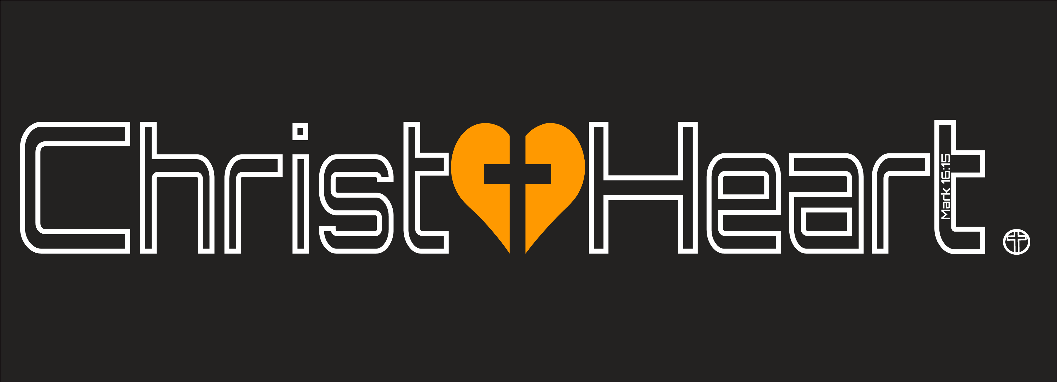 T-shirt / Christ+Heart White Outline Performance - T-shirt / Christ+Heart White Outline Performance - Image 1 of 6