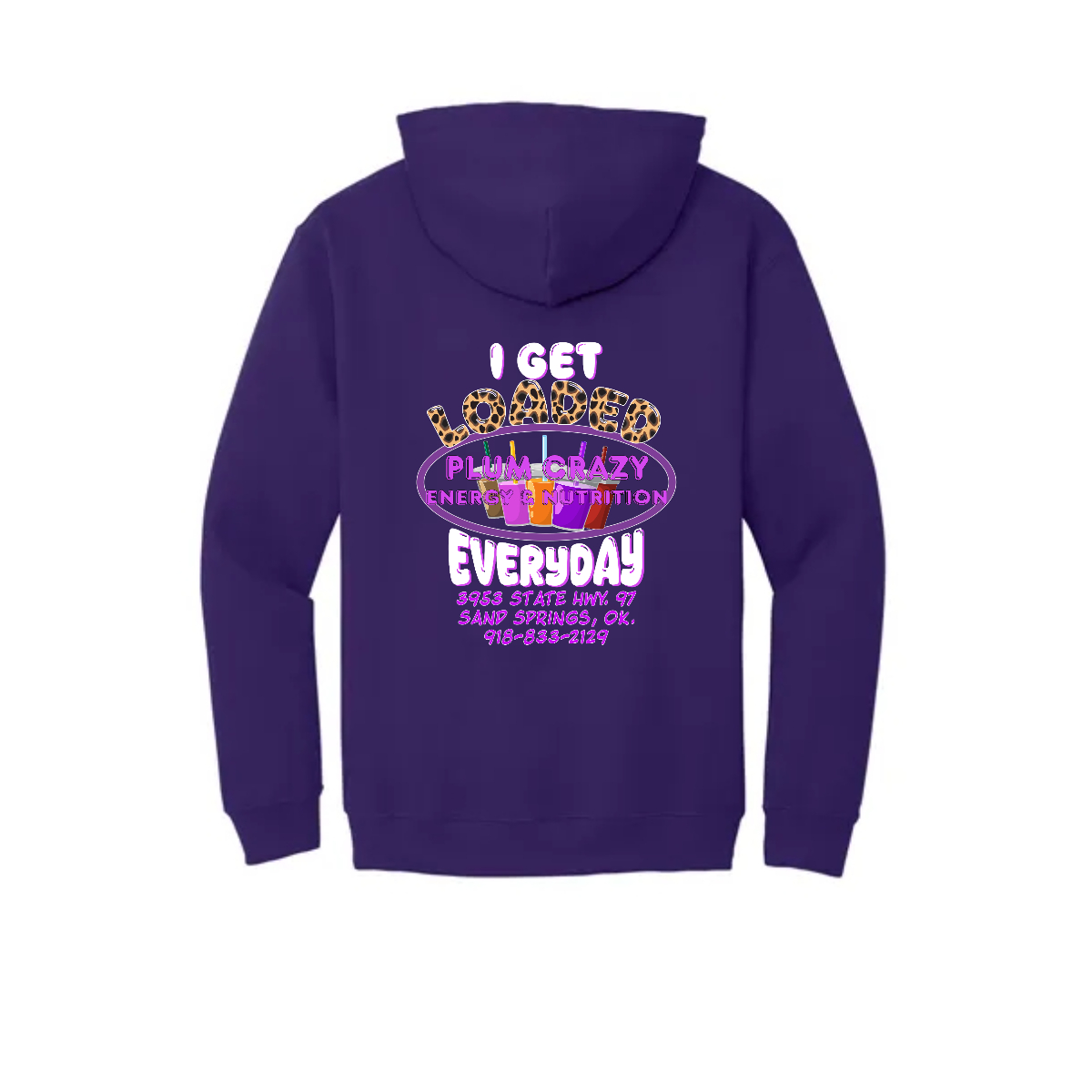 Adult Plum Crazy Hooded Sweatshirt. - Adult Plum Crazy Hooded Sweatshirt. - Image 0 of 6