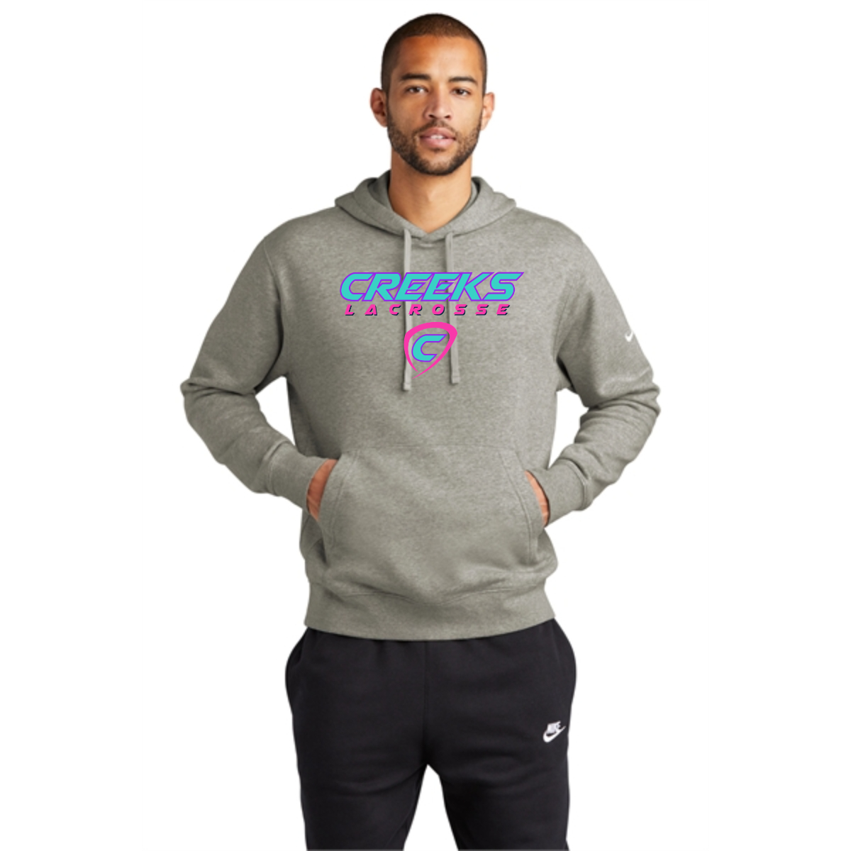 Creeks Nike Club Fleece Sleeve Swoosh Pullover Hoodie - Creeks Nike Club Fleece Sleeve Swoosh Pullover Hoodie - Image 1 of 3