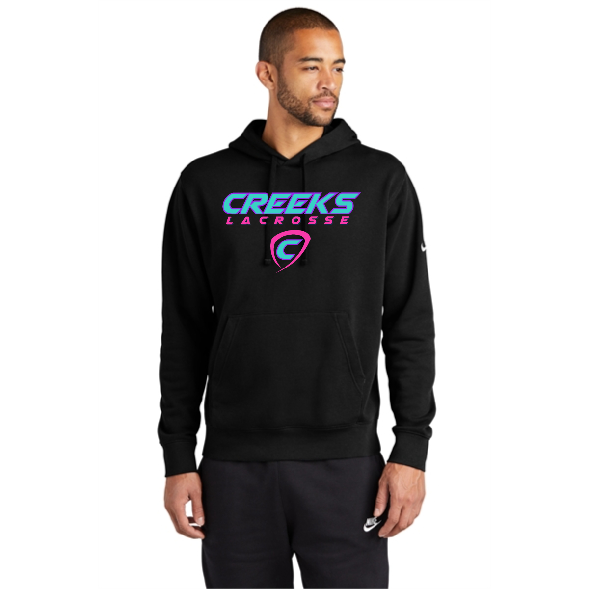 Creeks Nike Club Fleece Sleeve Swoosh Pullover Hoodie - Creeks Nike Club Fleece Sleeve Swoosh Pullover Hoodie - Image 2 of 3