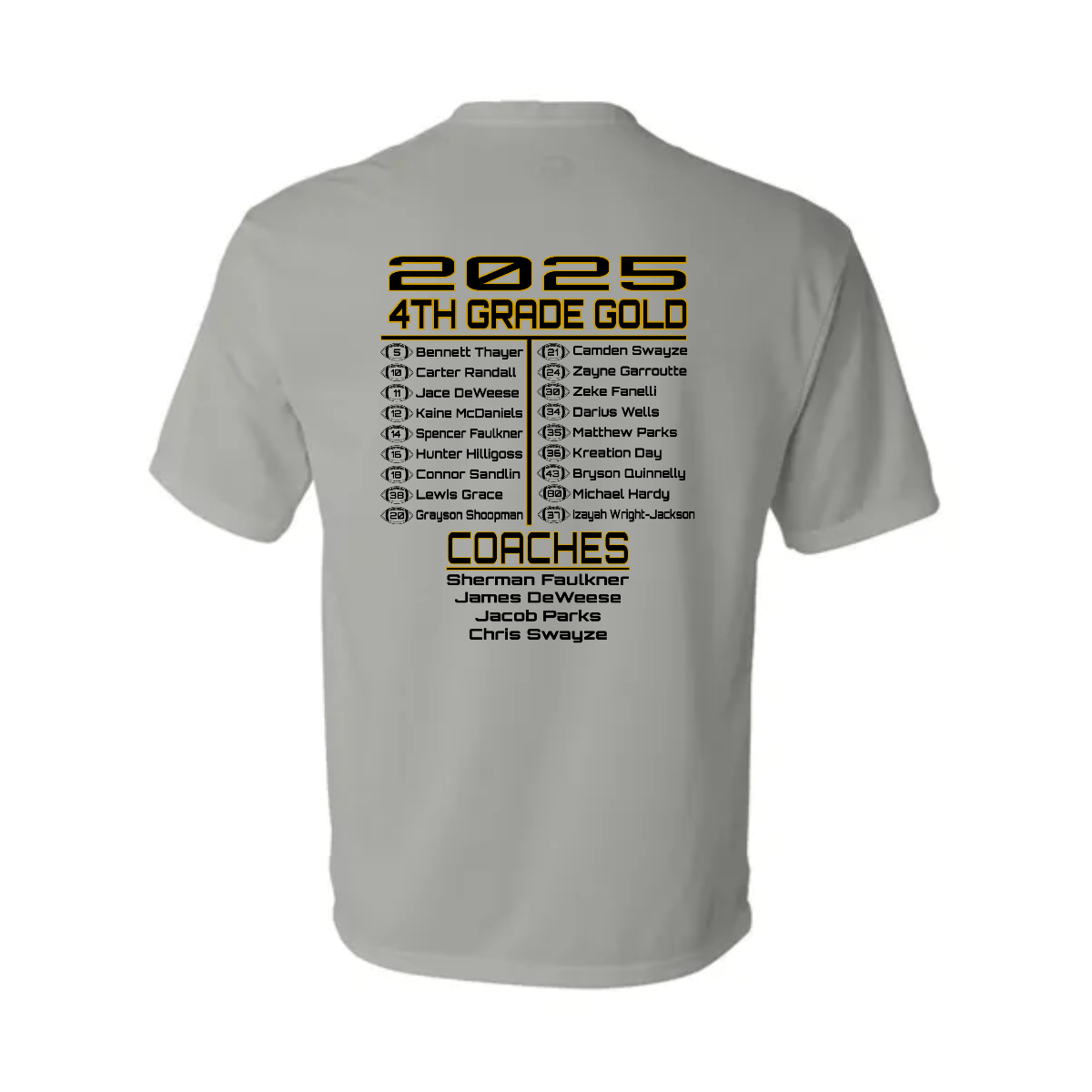 SSFB 4th Gold Adult Roster Shirt - SSFB 4th Gold Adult Roster Shirt - Image 1 of 3