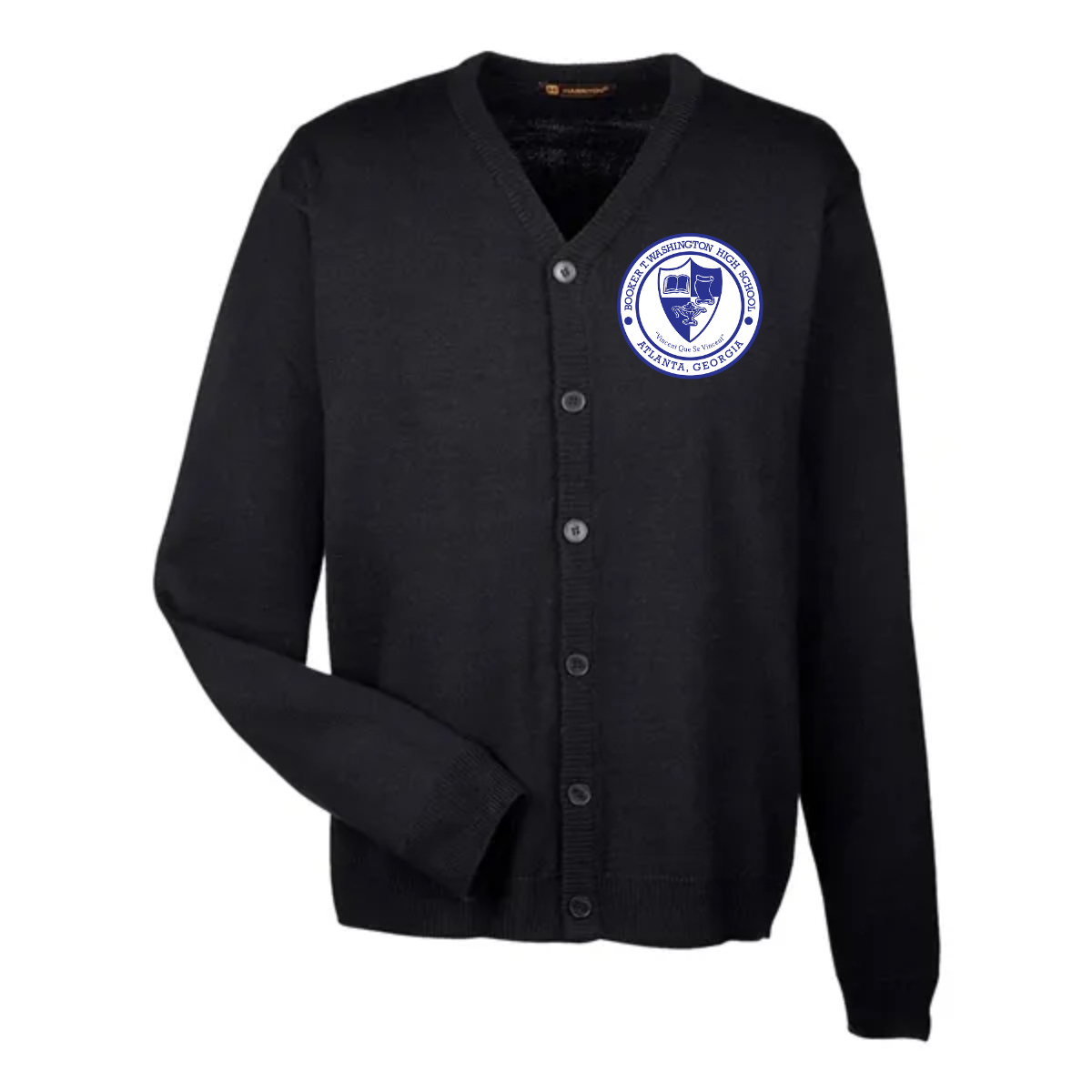 Harriton Men's Pilbloc™ V-Neck Button Cardigan Sweater - Harriton Men's Pilbloc™ V-Neck Button Cardigan Sweater - Image 2 of 2