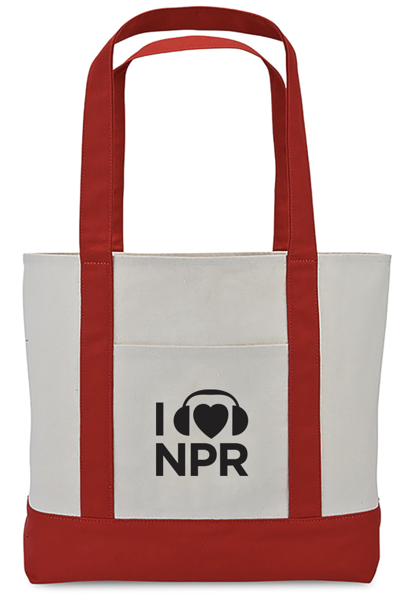 I "Heart" NPR Large Canvas Boat Tote - I "Heart" NPR Large Canvas Boat Tote - Image 0 of 0