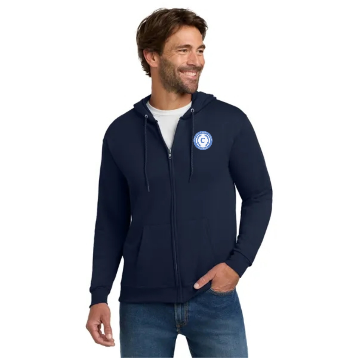 Hanes - EcoSmart Full-Zip Hooded Sweatshirt. - Hanes - EcoSmart Full-Zip Hooded Sweatshirt. - Image 0 of 0