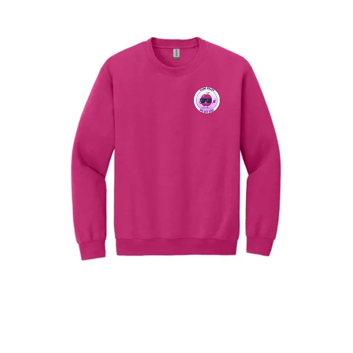 Adult Plum Crazy Crewneck Sweatshirt. - Adult Plum Crazy Crewneck Sweatshirt. - Image 1 of 5