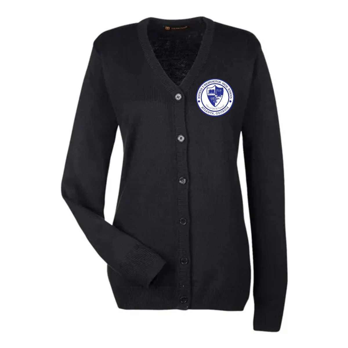 Harriton Women's Pilbloc V-Neck Button Cardigan Sweater - Harriton Women's Pilbloc V-Neck Button Cardigan Sweater - Image 2 of 2