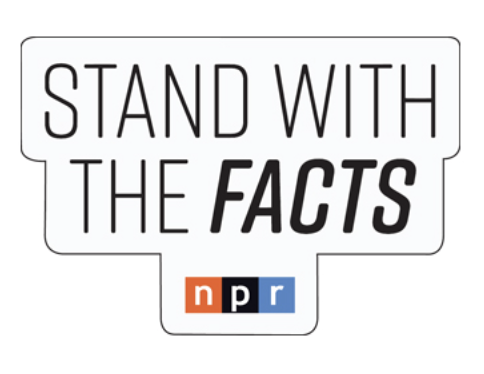 NPR® Stand with the Facts Cut Out Stick Decals - White Vinyl - NPR® Stand with the Facts Cut Out Stick Decals - White Vinyl - Image 0 of 0