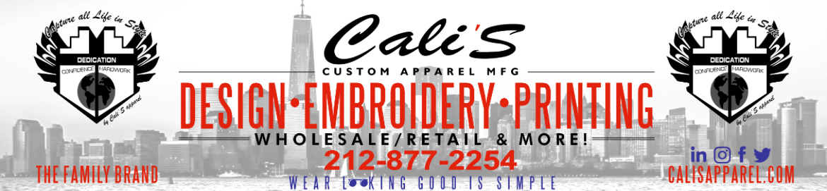Cali’s apparel Custom Design Embroidery Printing