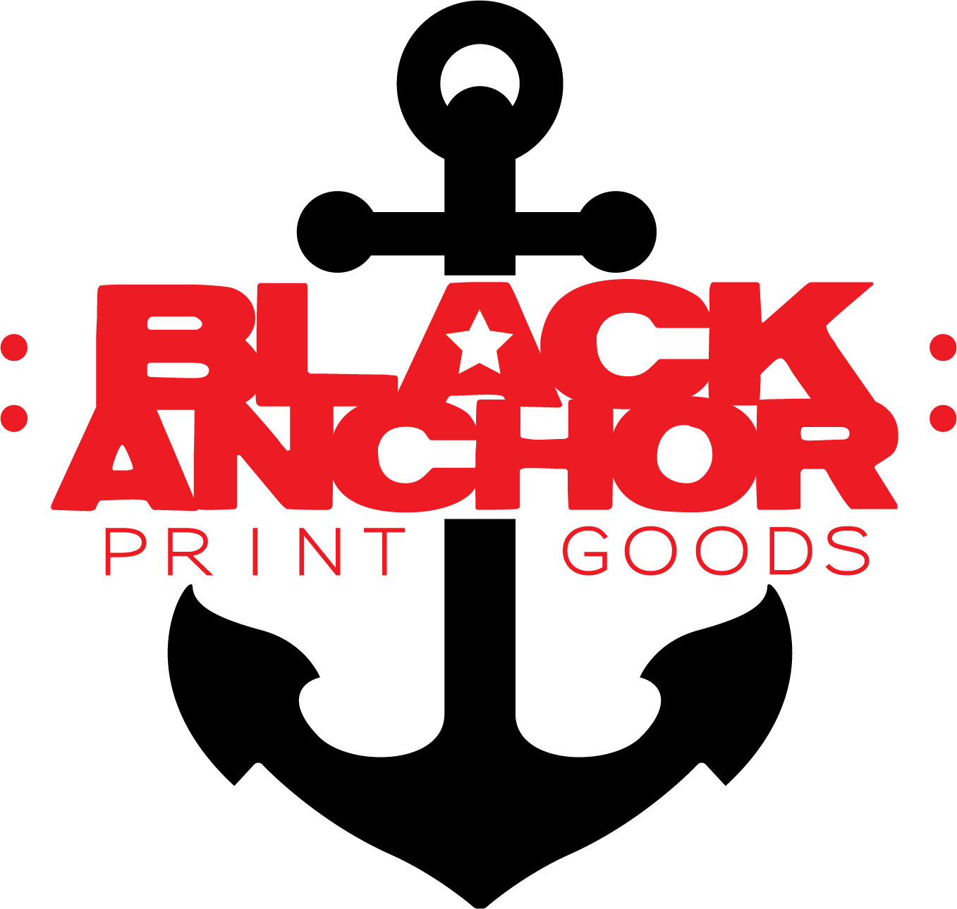 Black Anchor Print Goods
